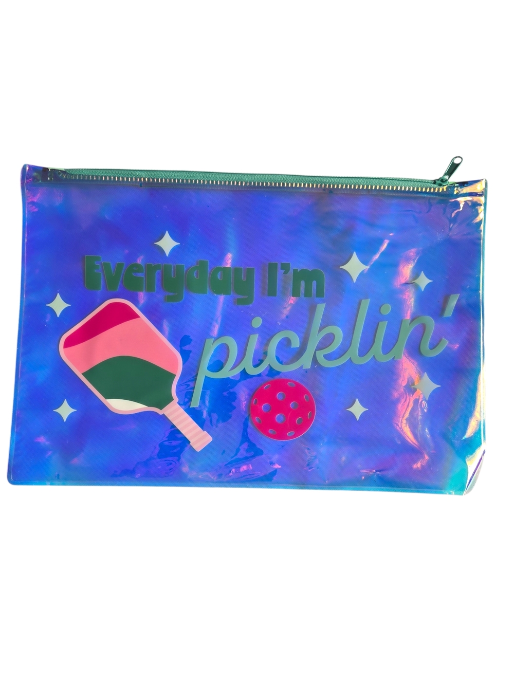 Holographic 'Everyday I'm Picklin'' Pouch - Pickleball Collection